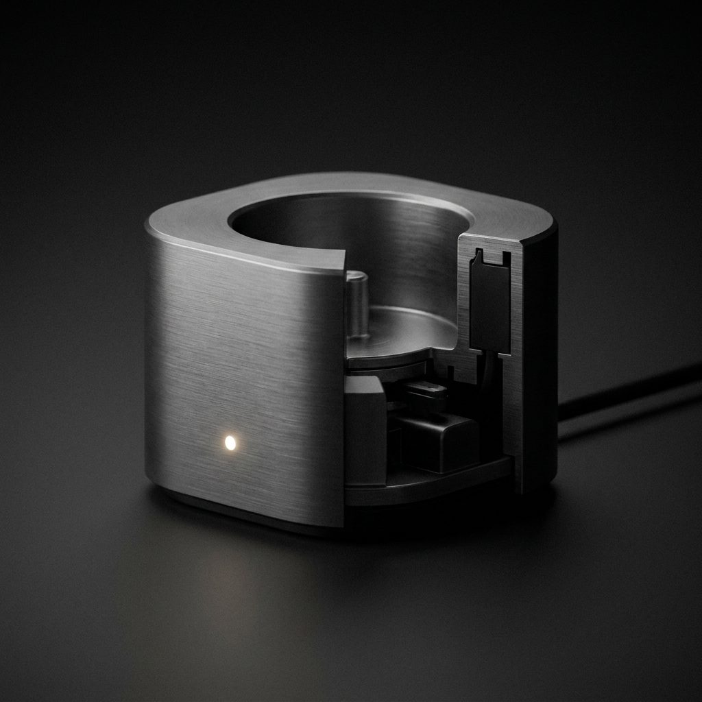 Brushed-metal charging dock